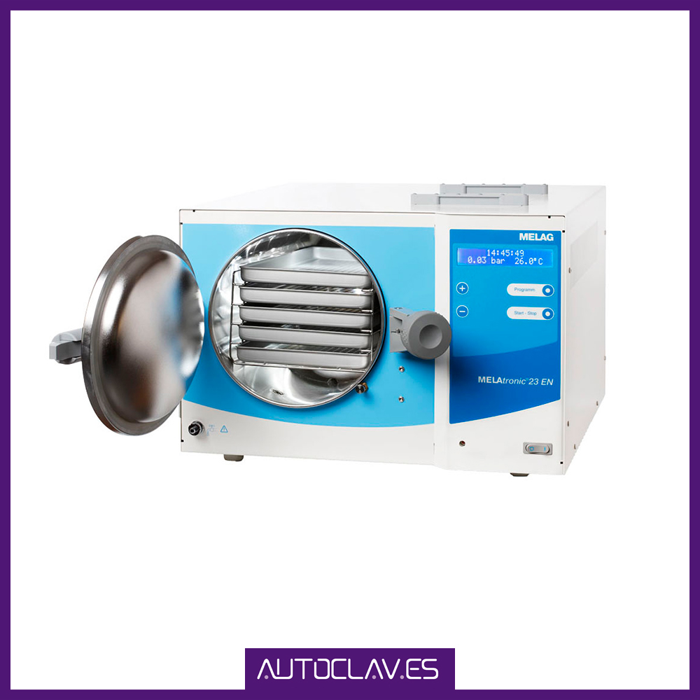Autoclave Melag MELAtronic 23 EN+ en venta para comprar en la tienda de Au-autoclav.es perspectiva abierto