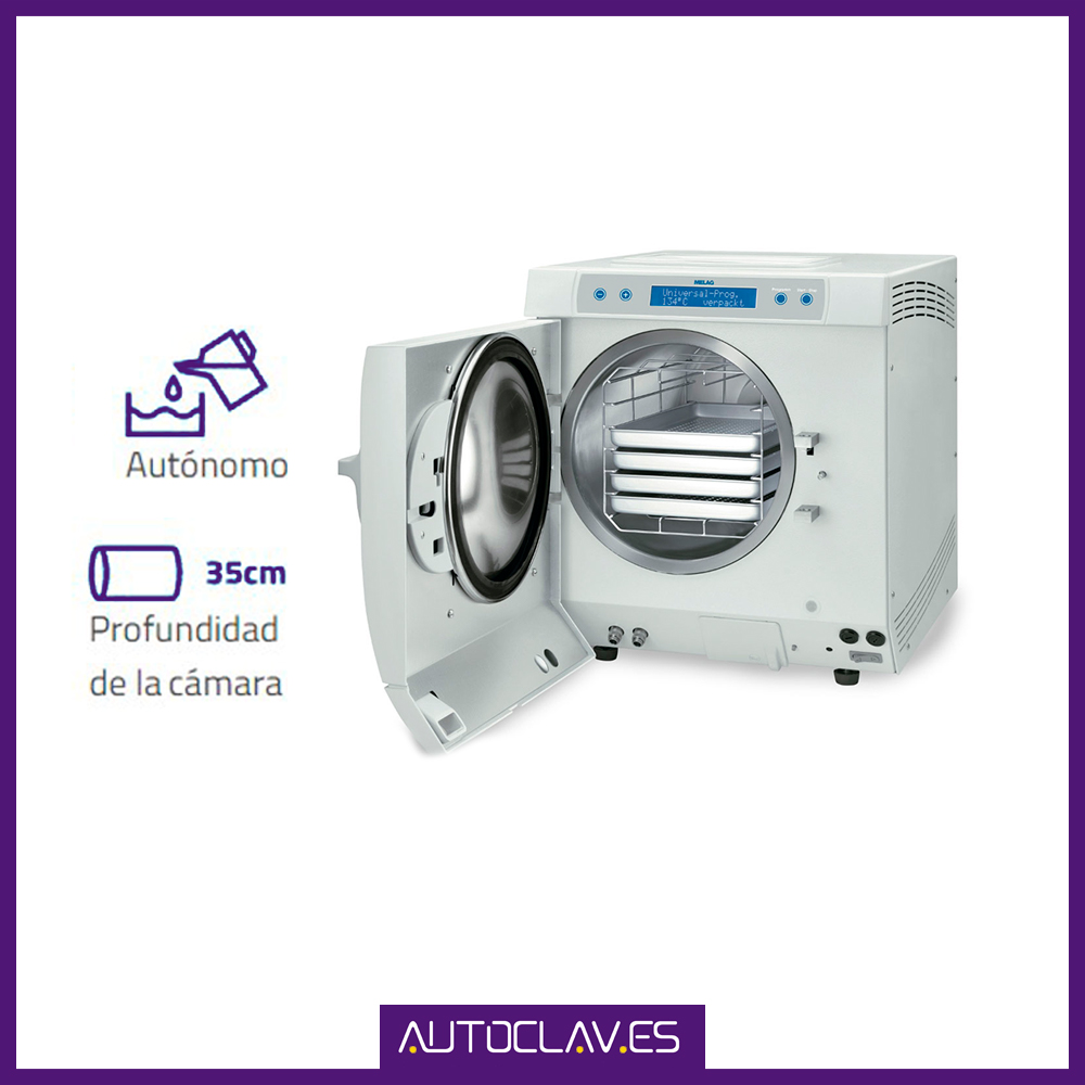 Detalles abierto autoclave Melag Vacuklav 31B+ en venta para comprar en la tienda de Au-autoclav.es