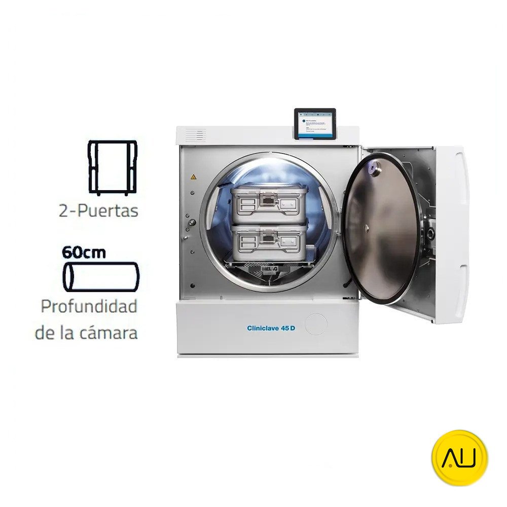 tienda-venta-servicio-tecnico-especializado-autoclave-melag-cliniclave-45d-abierto-detalles Frontal con detalles autoclave Melag Cliniclave 45D en venta para comprar en la tienda de Au-autoclav.es