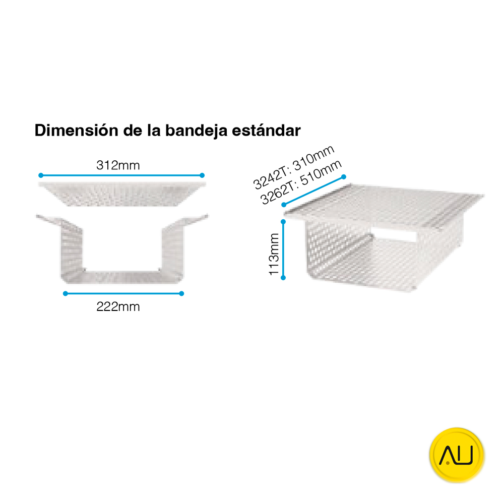 tienda-venta-servicio-tecnico-especializado-autoclave-icanclave-clavelab-3242T-3262T-dimensiones-bandeja-estandar Dimensiones bandeja estandar autoclave ClaveLab 3242T y 3262T de IcanClave en venta para comprar en la tienda de autoclav.es