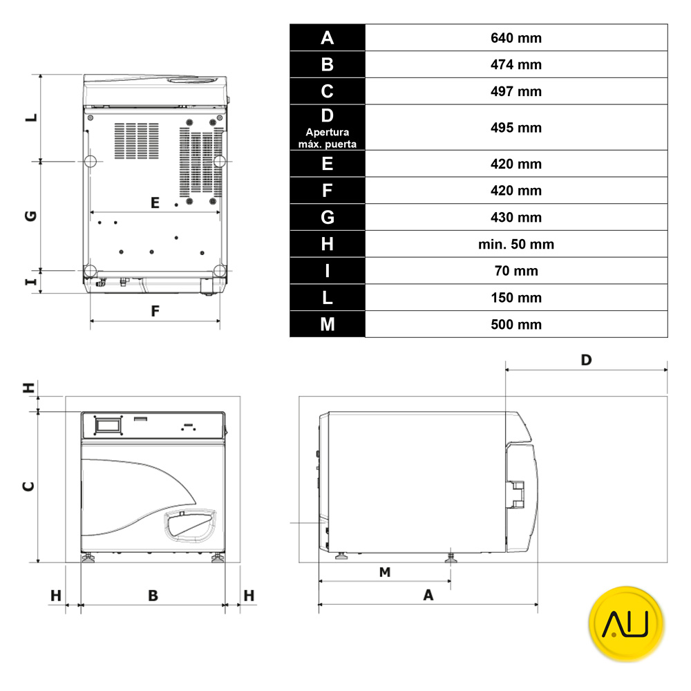 tienda-venta-servicio-tecnico-especializado-autoclave-tecno-gaz-onyx-b-6-plano-medidas Plano medidas autoclave Tecno-Gaz Onyx 6 en venta para comprar en la tienda de Autoclav.es