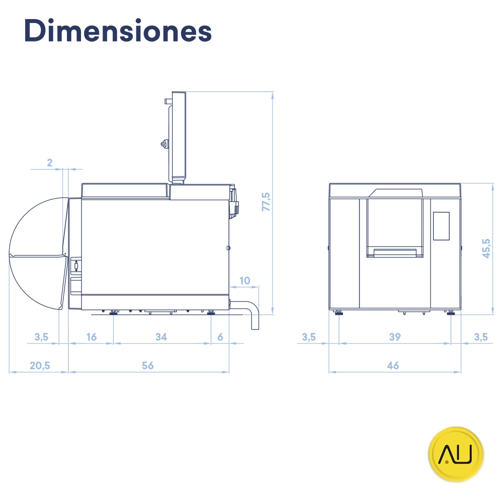 tienda-venta-servicio-tecnico-especializado-termodesinfectadora-euronda-eurosafe-smart-dimensiones Plano dimensiones Termodesinfectadora Euronda Eurosafe Smart en venta para comprar en la tienda de autoclav.es